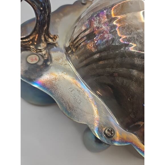 Vintage Silver Plate Bowl Dish Seafood Cocktail Serving Shell Footed F.B Rogers - Picture 6 of 6